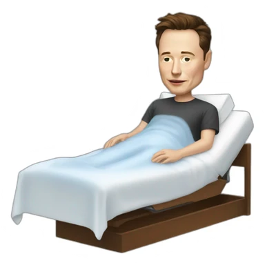 elon musk in his deathbed sticker