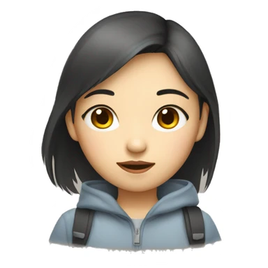 young asian girl art school student sticker