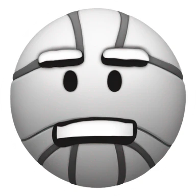 a basketball with a sad face. sticker