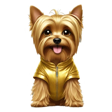 Yorkshire Terrier in a Golden Shiny Jumpsuit sticker