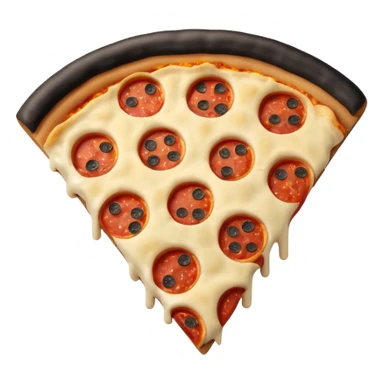 mystery pizza, black full filled in black pizza outline with a question mark on it sticker