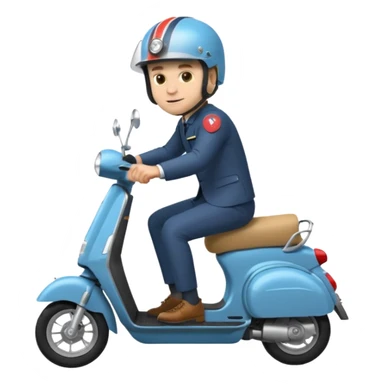 Emanuel Macron en scooter sticker