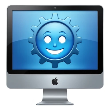 software development gear icon in computer sticker