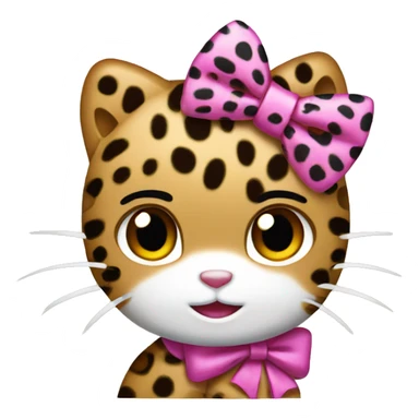 Hello Kitty with a leopard-colored bow sticker