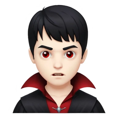 boy vampire with black hair and bangs sticker