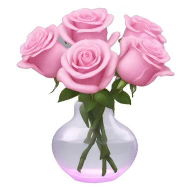 Pink roses in transparent vase sticker