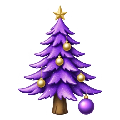pine with purplke christmas decorations sticker