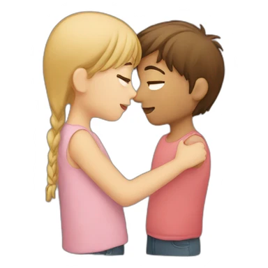 Boy girl kissing sticker