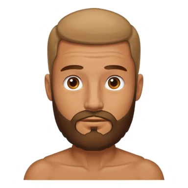 Hombre marrón bronceado con la pelada sin broncear y barba sticker