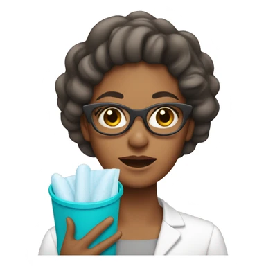 MUJER CON PRODUCTOS COMO SHAMPO EN EL LAS MANOS sticker