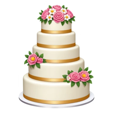 Wedding cake with tiers and flowers sticker