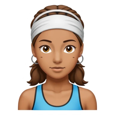 brown female athelete with headband sticker