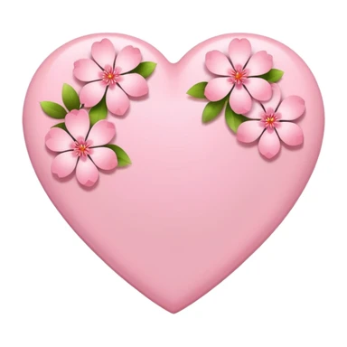 heart with sakura flowers sticker