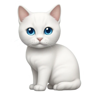 White munchkin cat standing blue eyes sticker