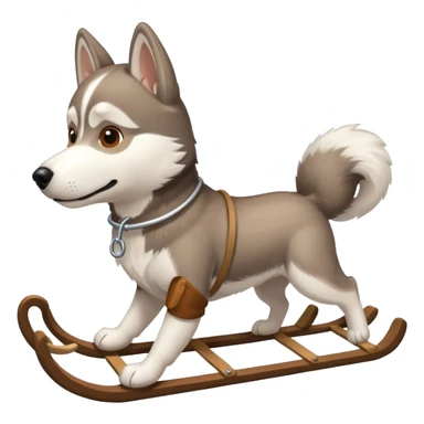 dog with back sled sticker