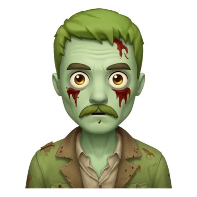 zombie with mustache   sticker