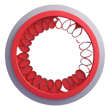 3D circular pattern, red-silver, stylized B motif, BAIC style, without brand name sticker