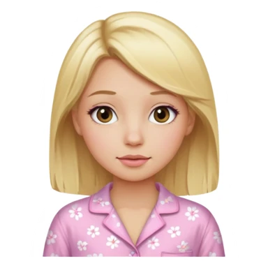 Girl with blonde hair makeup on and in light pink pj's  sticker