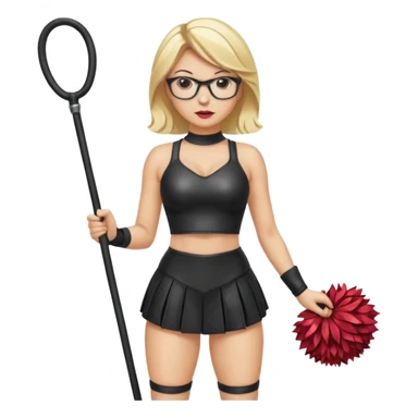  Sexy Dominatrix blonde hair and glasses full body with whip in a cheerleaders outfit  sticker