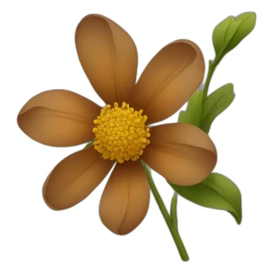 Brown flower sticker