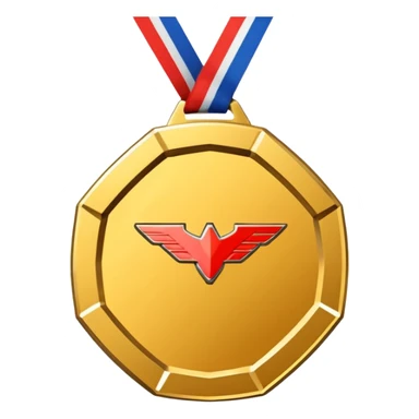 Can you please create a medal like this " 🥇 " that won't have the tape, and that will be octagon shaped. And inside it, instead of having the number " 1 " please change it with Mclaren logo. sticker