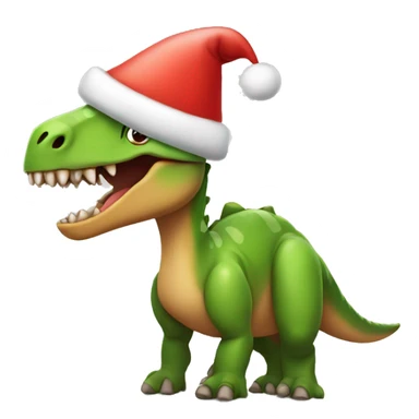 dinosaur with cute christmas hat sticker