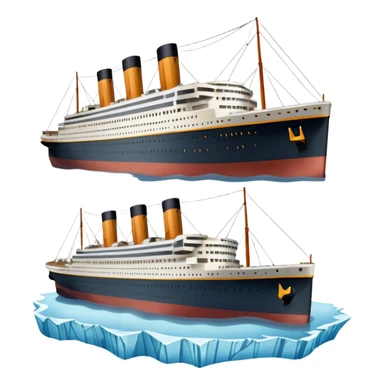 Make the Titanic sinking in the front In splits In the middle sticker