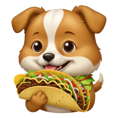 Dog eating a taco sticker