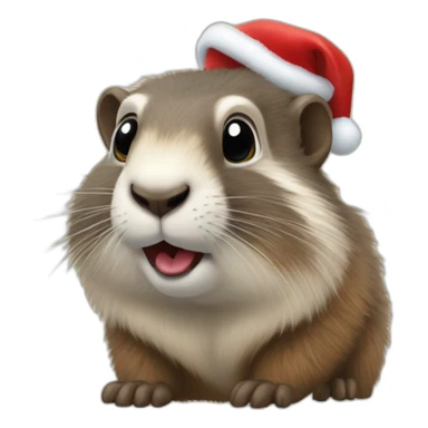 Marmotte en père Noël  sticker