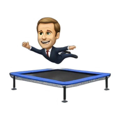 Macron qui fait du trampoline sticker