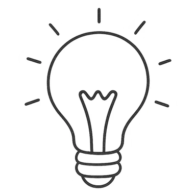 bulb icon, hand drawn outline, sketchy and informal sticker
