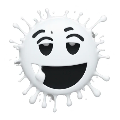 smiley face splattered with white paint sticker