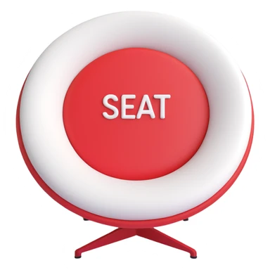 3D circular pattern with white "Seat" text in the center, red and silver color scheme, modern style sticker