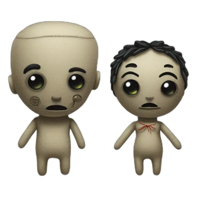 couple of scary male and female voodoo dolls sticker