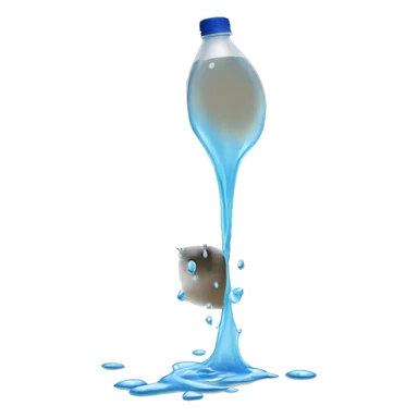 Water spilled on desk sticker