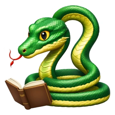 kitap okuyan yılan sticker