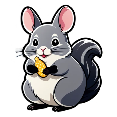 Chinchilla with chicken pocks sticker