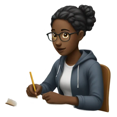 black girl studying sticker