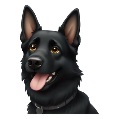Black german shepherd smiling  sticker