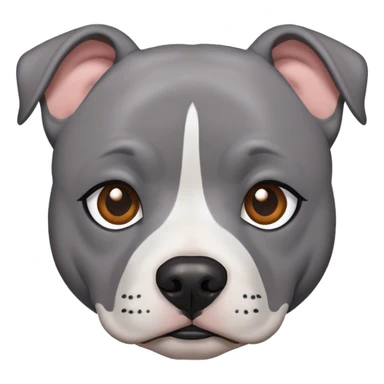 Grey staffie without white sticker