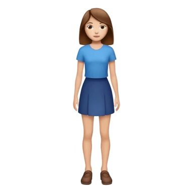 fille  en entier cheveux bruns tres long et lisse sticker