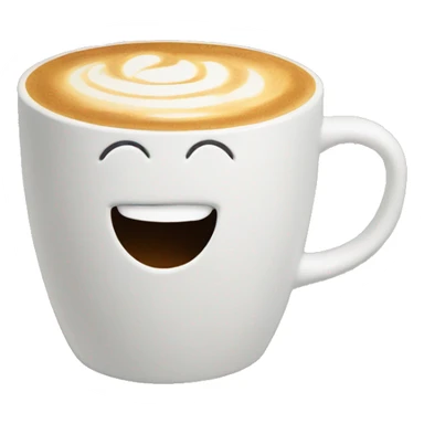 latte in white concrete mug sticker