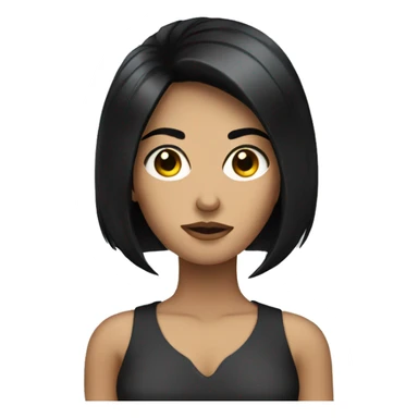 Lady with black hair that looks mean sticker