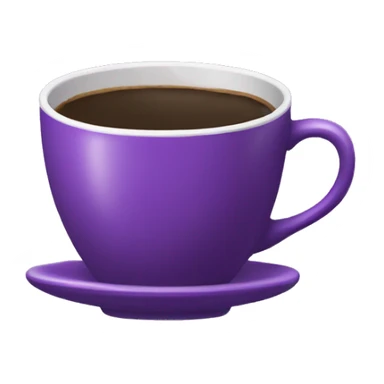 A purple coffee cup with coffee sticker