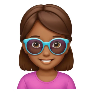 A Baby girl wiht Brown Hair and a sunn Glases sticker