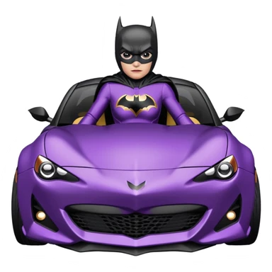 Satin black and rose gold Batman and 60’s Batgirl themed Scion FR-S hot rod (tight fitting purple suit) sticker