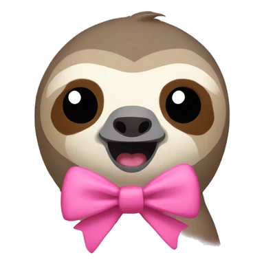 Sloth with a pink bow sticker