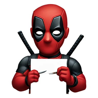 cute deadpool painting a painting sticker