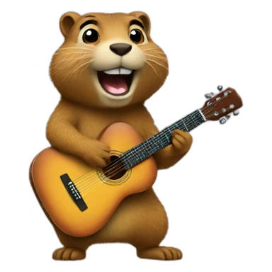 gogopher playing guitar sticker