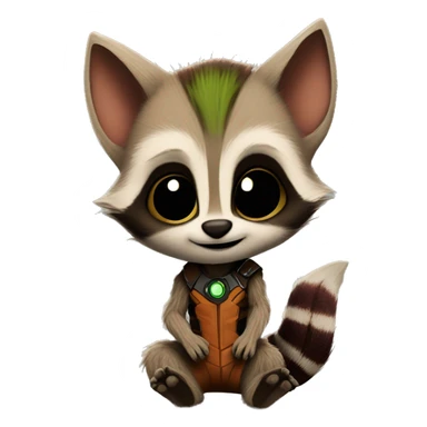 baby groot and rocket racoon sticker